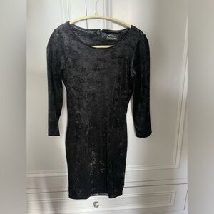 Torn by Ronny Kobo black velvet 3/4 sleeve length cocktail dress, size 0